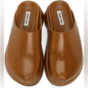 Reiki Nen Hygge Leather Clogs tan brown